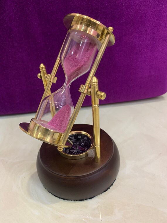Brass Hourglass / Brass Sand Glass / Table Top Brass Decor Etsy