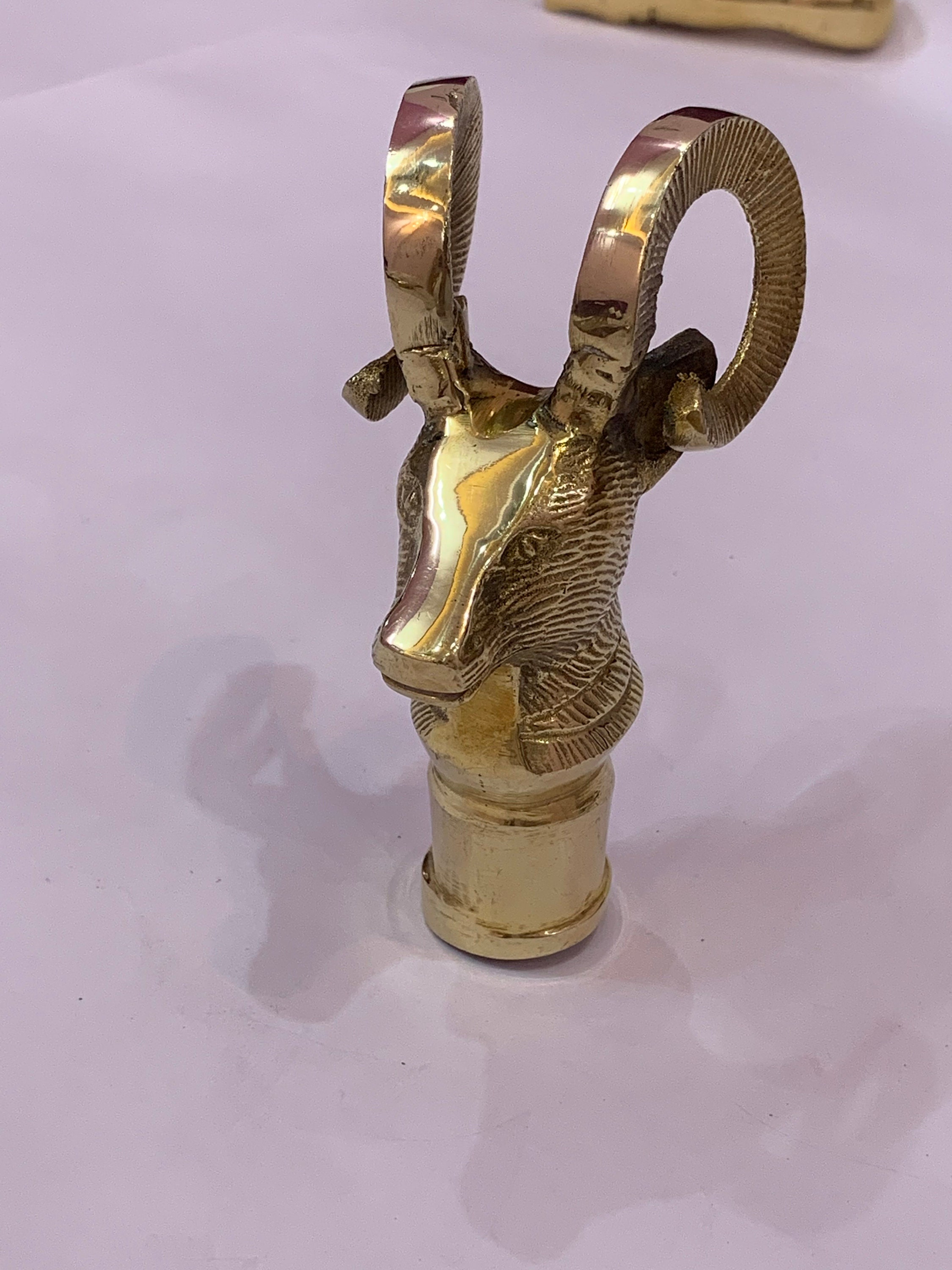 Victorian Solid Brass Goat Handle Design Handle for Wooden Walking