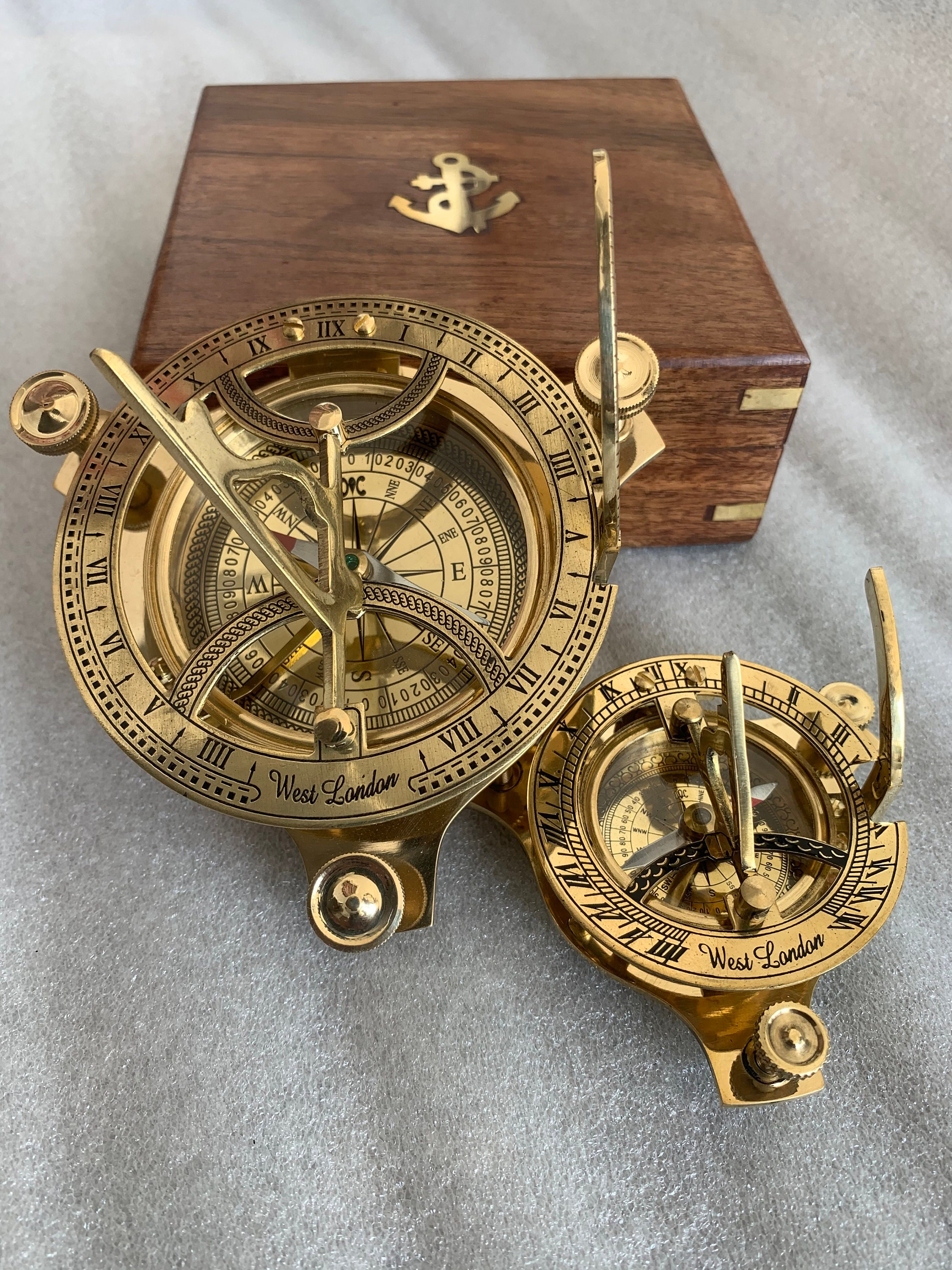 Brass Compass Sundial Compass N Vernier Solid Brass Sun Dial