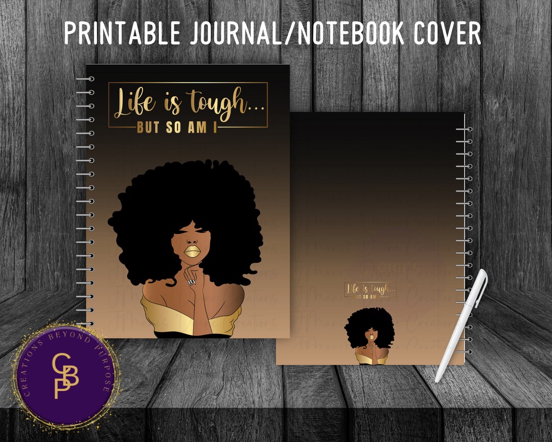 Printable Planner Cover, African American Woman Spiral Notebook, Girl ...