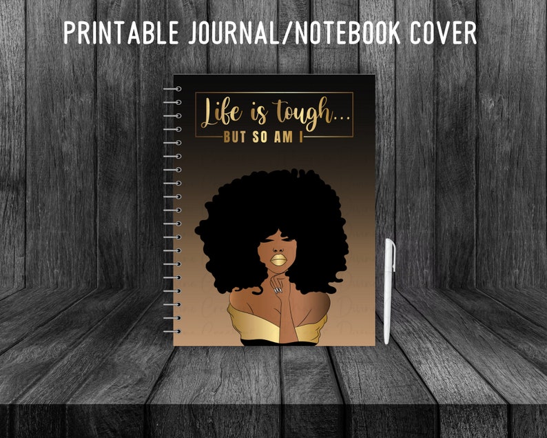 Printable Planner Cover, African American Woman Spiral Notebook, Girl ...