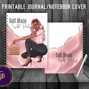 Afdrukbare Planner Cover, Self Made Self Paid Journal Notebook Cover, Black Girl Magic, Girl Boss, Instant Download, Wall Art, Letter-formaat