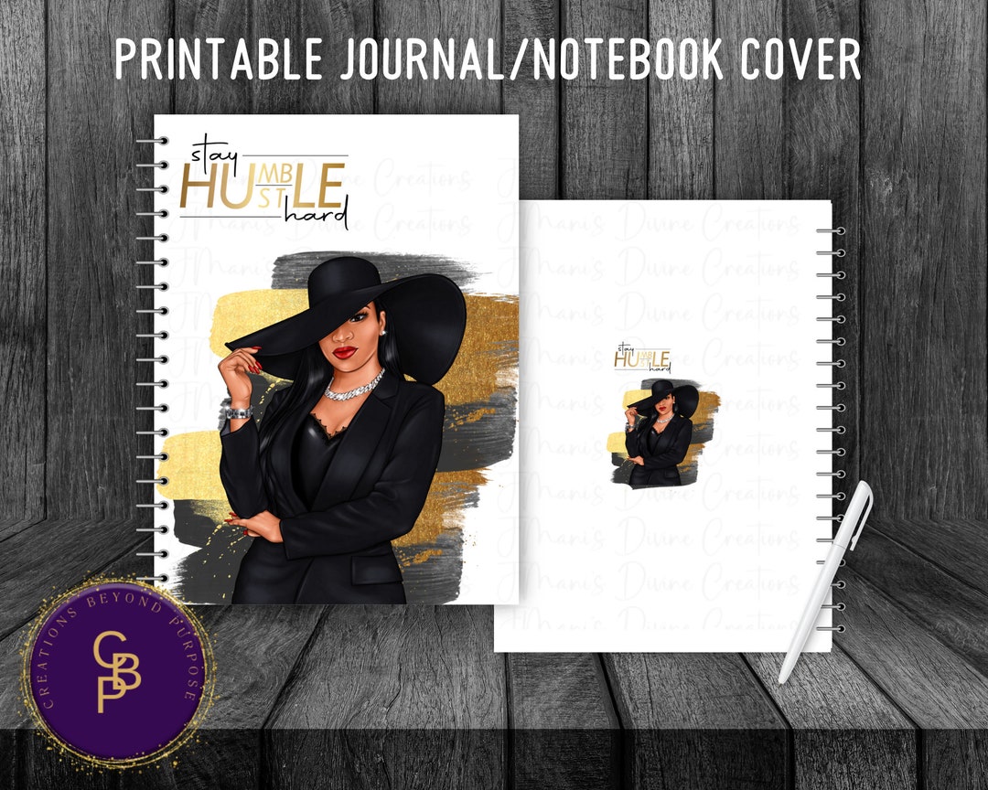 Printable Planner Cover, African American Woman Spiral Notebook ...