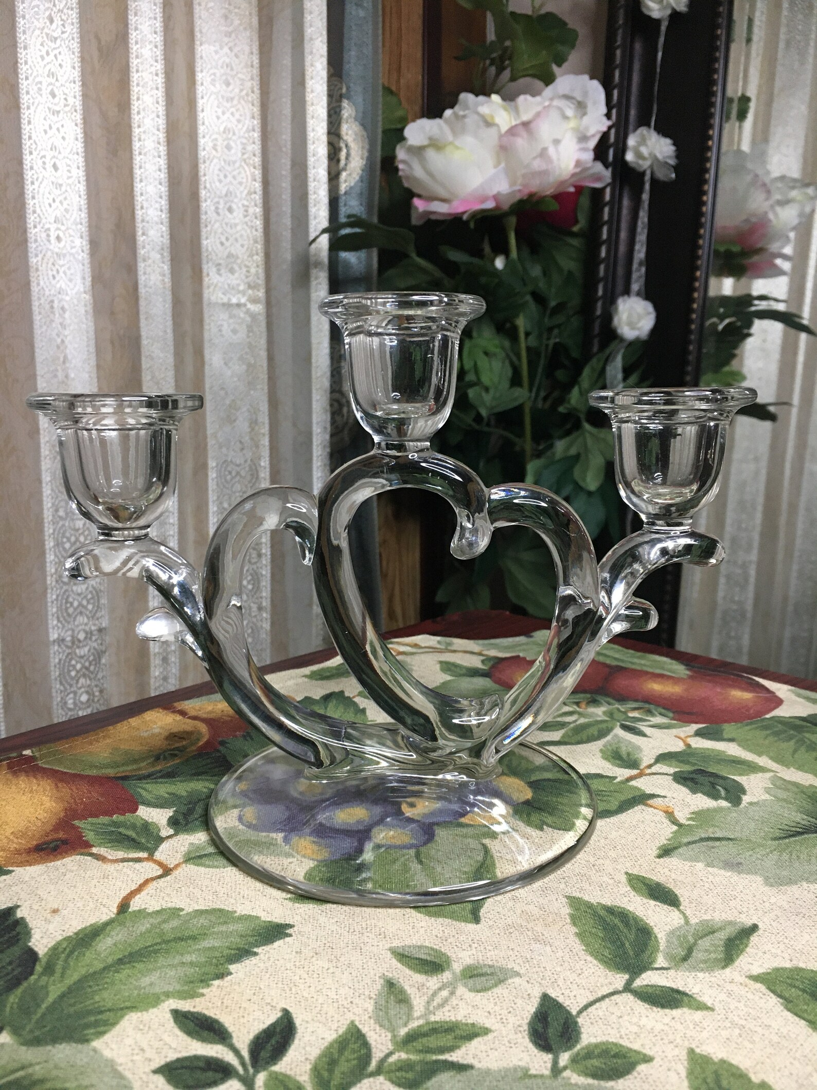 3 Tier Clear Glass Candle Holder Etsy