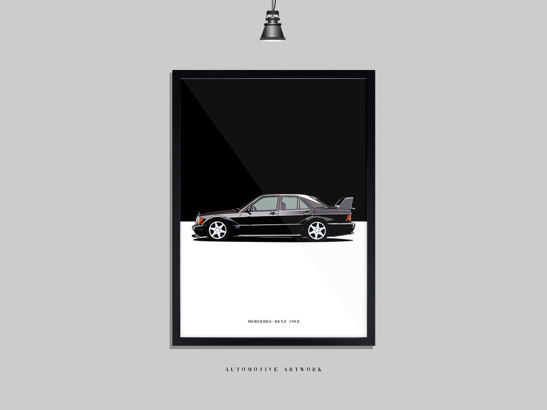 Mercedes - 190E | 2 Frame Options / Print Only Also Available (A5-A3 ...