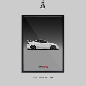 Honda - DC5 Integra | 2 Frame Options / Print Only Also Available (A5-A3) | Digitally Hand Drawn Automotive Artwork