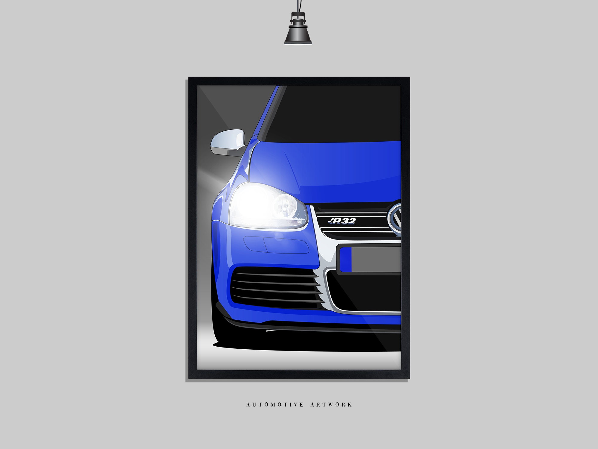 VOLKSWAGEN GOLF Mk4 Realistic Car Drawing Fine Art Print Poster Fathers Day  Gift Boys Room Wall Decor -  Canada