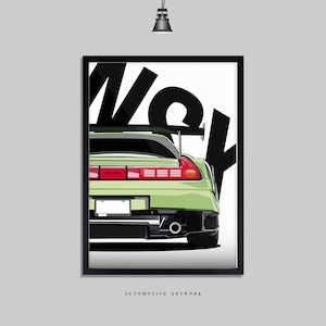 Honda - NSX | 2 Frame Options / Print Only Also Available (A5-A3) | Digitally Hand Drawn Automotive Artwork