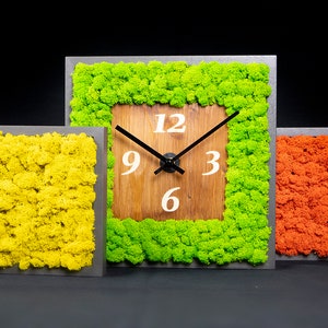 Stabilized green panel with clock set 3 pcs max size 30x30 image 1