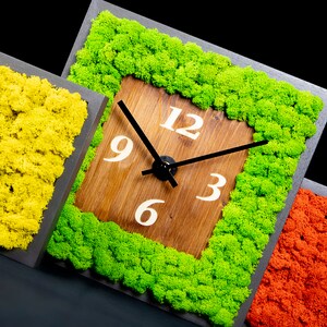 Stabilized green panel with clock set 3 pcs max size 30x30 image 9