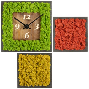Stabilized green panel with clock set 3 pcs max size 30x30 image 10