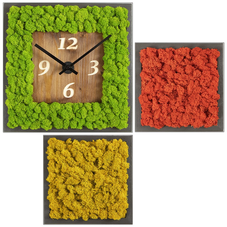 Tableau en vert stabilisé avec montre ensemble 3 pcs mesure max 30x30 image 10