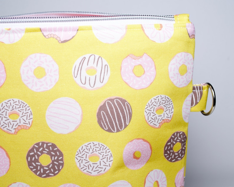 doughnut project bag donut project bag crochet or crafts Zipped project bag for knitting