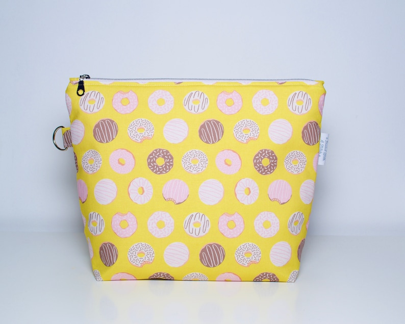 doughnut project bag donut project bag crochet or crafts Zipped project bag for knitting