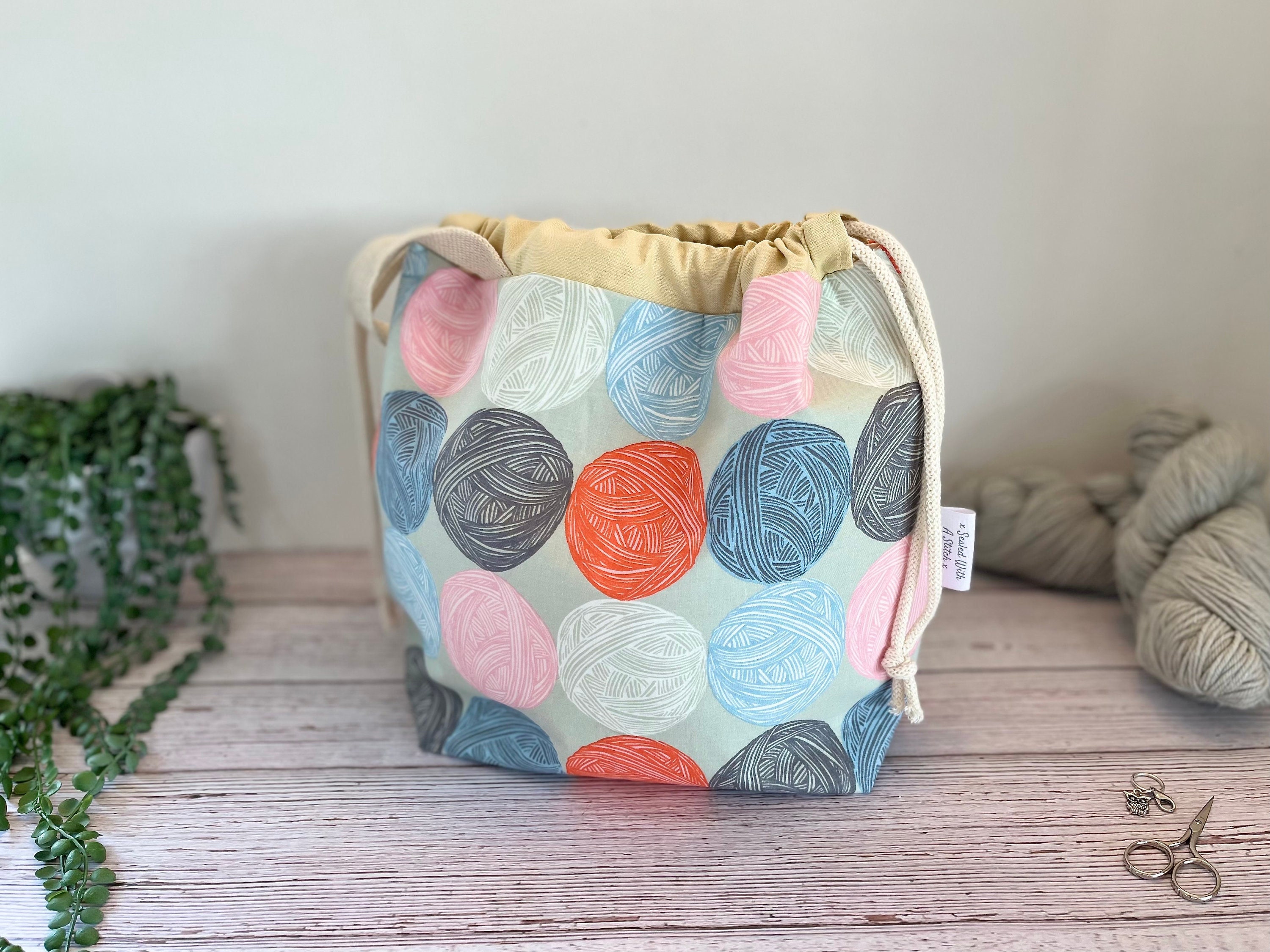 Solstice Knitting · Large Project Tote, White — She Knits Wild