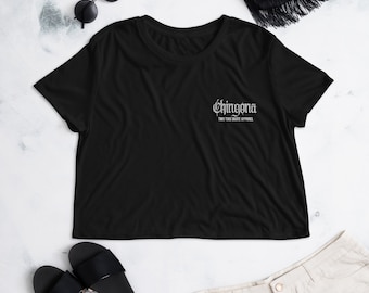 Embroidered Chingona Crop Tee