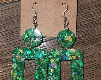 Glittery Resin Earrings