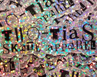 Two-Tias Skate Sparkly Font Sticker