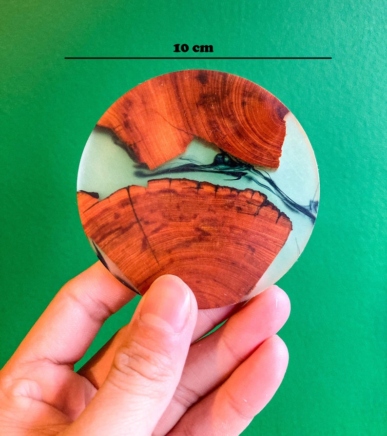 Wood and Resin coaster sets, Japanese tea wooden coaster, Drinks and barware, Handmade and Unique Gifts, Square and Circle rustic style image 5