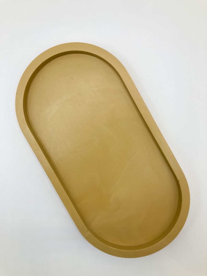 Jesmonite Tray organiser, Earth color trays, Trinket and Minimalist tray, Jewellery organiser, Candle holder, and unque gift ideas Yellow oxide