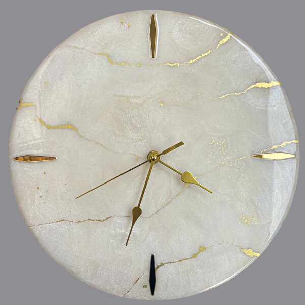 Marble Clock Etsy