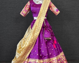 Classic Purple lehenga choli for women ,FreeShipping IndianDesigner Readytowear party Jacquard(Pethani) withWeavingZari Work  Lehenga choli