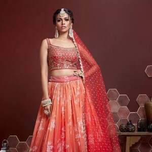 Orange dulhan lehenga discount