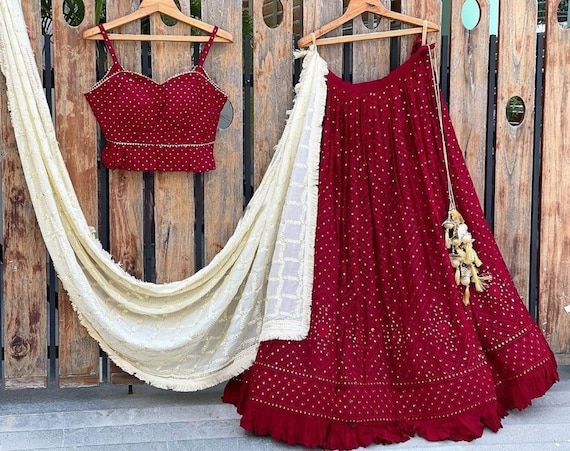 Maroon ghagra shop choli