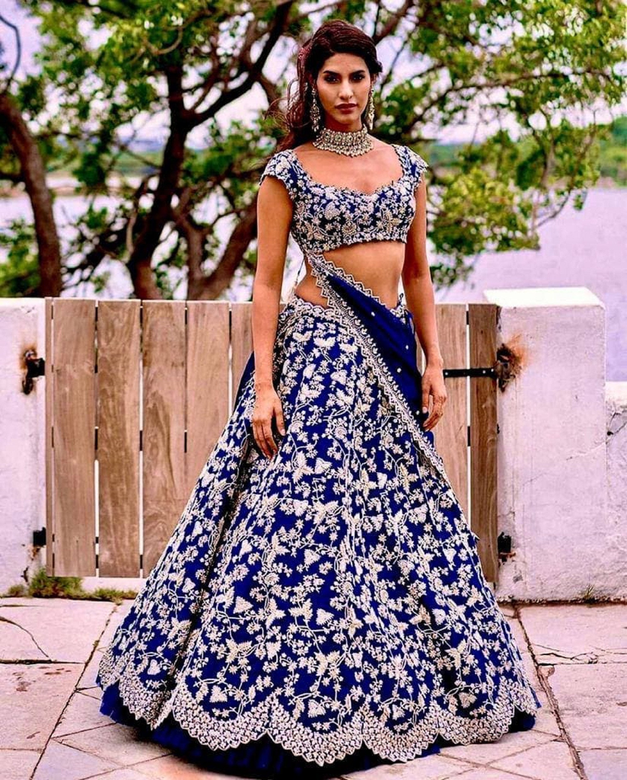 Gorgeous Navy Blue lehenga Choli with Dupatta Indian Designer | Etsy