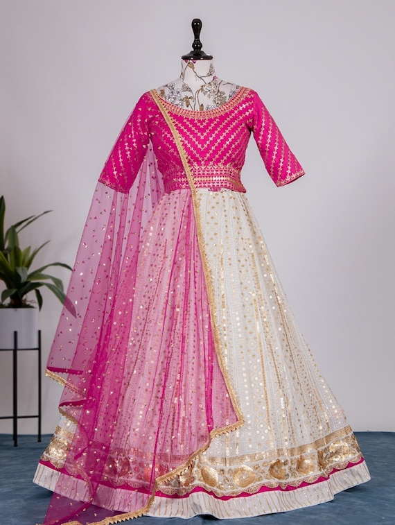 Attractive Lehenga Choli for Women Haldi Outfit,indian Designer Georgette  With Sequins and Thread Embroidery Work Lehenga Choli for Women -   Finland