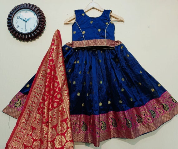Readytowear Banarasi Work Kids Lehenga Choli With Banarasi Dupatta ,indian  Designer Partywear Lehenga Choli, Kids Banarasi Lehenga Choli 