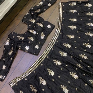 Elegant Black Lehenga Choli for Women With Dupatta ,indian Designer ...