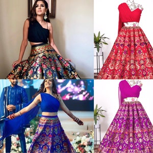 Readytowear Amazing banarasi silk lehenga choli for women readytowear in USA,FreeShipping Indian pure Silk with zari work Lehengacholi