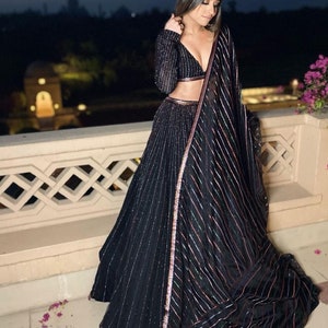 black skirt lehenga