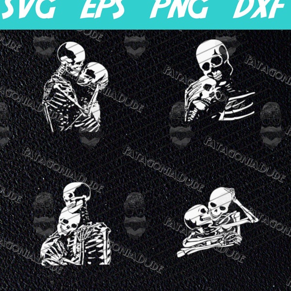 Skeleton Couple SVG PNG, Skeleton Lovers Bundle SVG