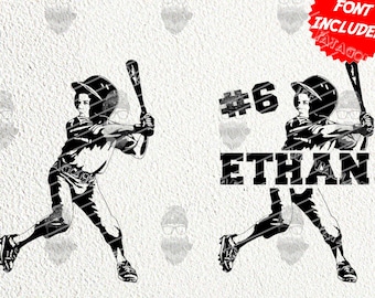 Baseball SVG PNG, Baseball Boy Player Name Template