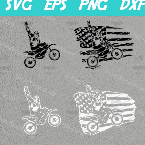 Motocross  BigFoot SVG PNG, American Sasquatch Motorcycle Flag