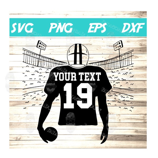 Football Player Back Svg Etsy