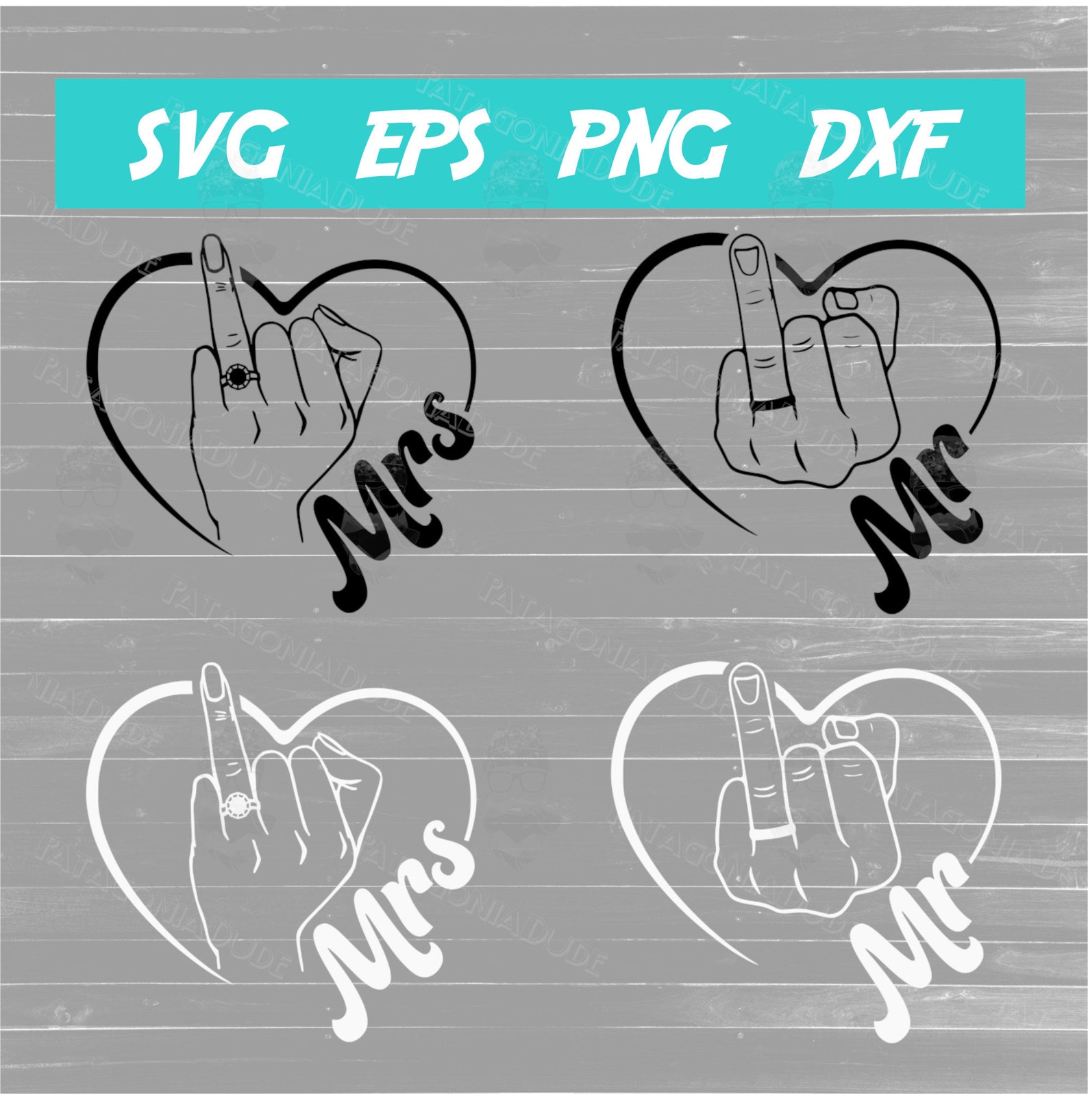 Mr and Mrs SVG Wedding Finger SVG - Etsy