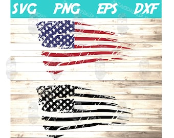 Distressed American Flag SVG