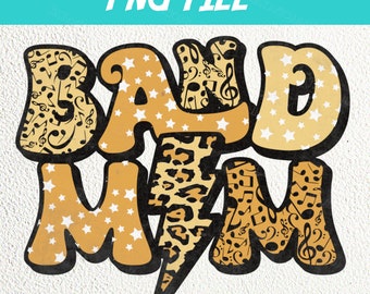 Band Mom PNG, Leopard Sublimation