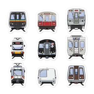 Public Transport Vehicles in the United States Assortment Pack Sticker