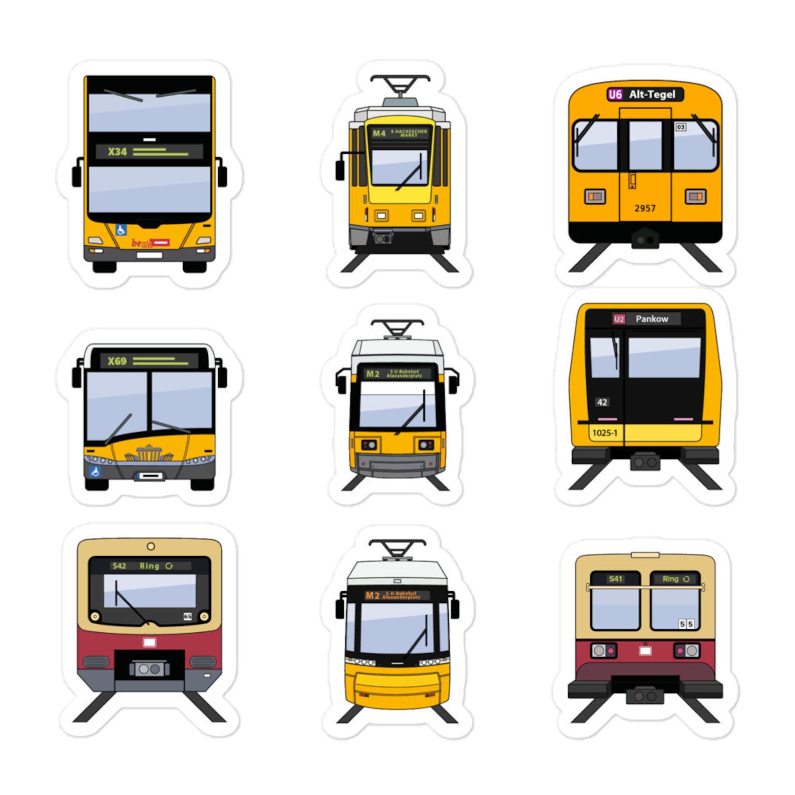 Transportation Car Sticker Public Transport Vehicles in Berlin Assortment Pack Sticker - Etsy