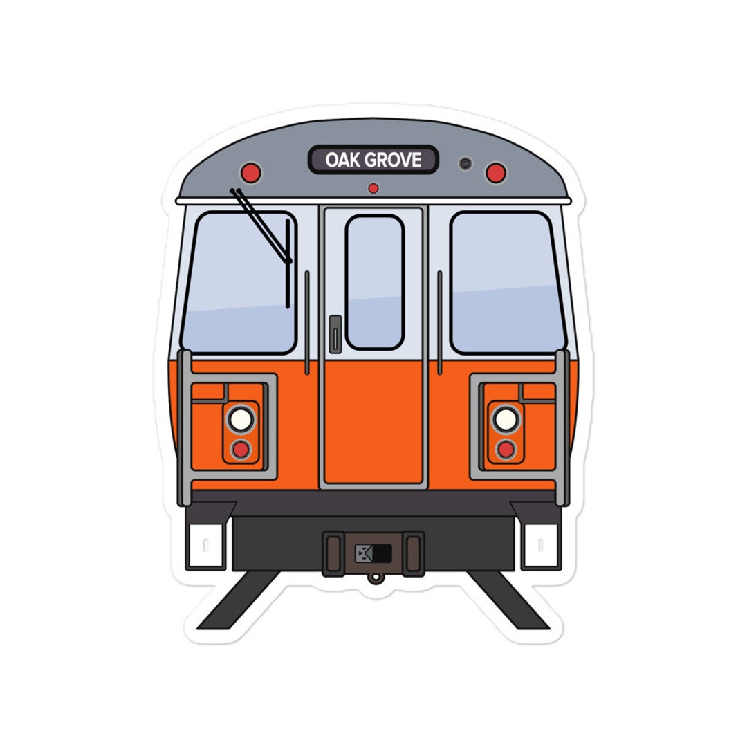 Mbta Orange Line Orange Train Toy Boston T Subway Train Orange Line Sticker, image size:1080x1080
