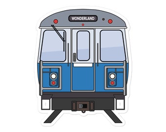 Boston T Subway Train Blue Line Sticker