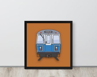 Boston T Subway Train Blue Line Wall Art
