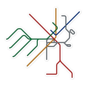 ボストンT地下鉄路線図ステッカー