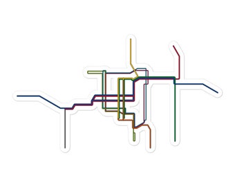 Portland MAX Light Rail & Portland Streetcar Transit Map Sticker