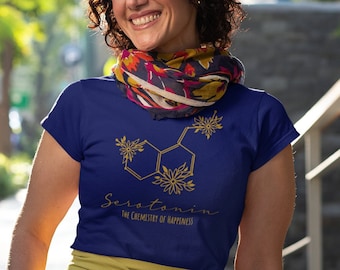 Floral Serotonin Shirt, Mental Health Shirt, Anxiety Awareness Shirt, Mental Health Matters, Mental Health Workers, Serotonin Molecule Shirt