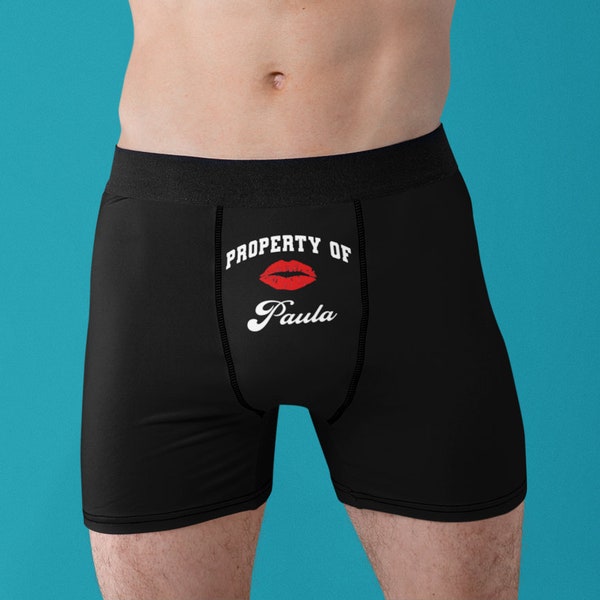 Property Of Boxers, Personalized Boxer Briefs, Sub Dom Boxers, Custom Anniversary Boxers For Husband, Boyfriend Gift, Valentines Day Boxers